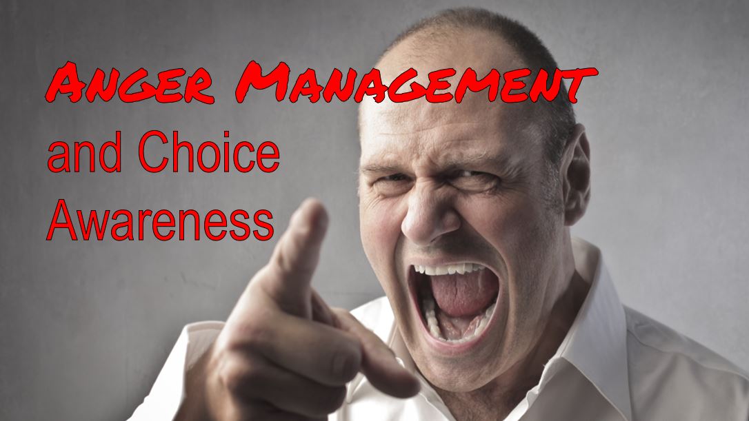 Man shouting with anger management text