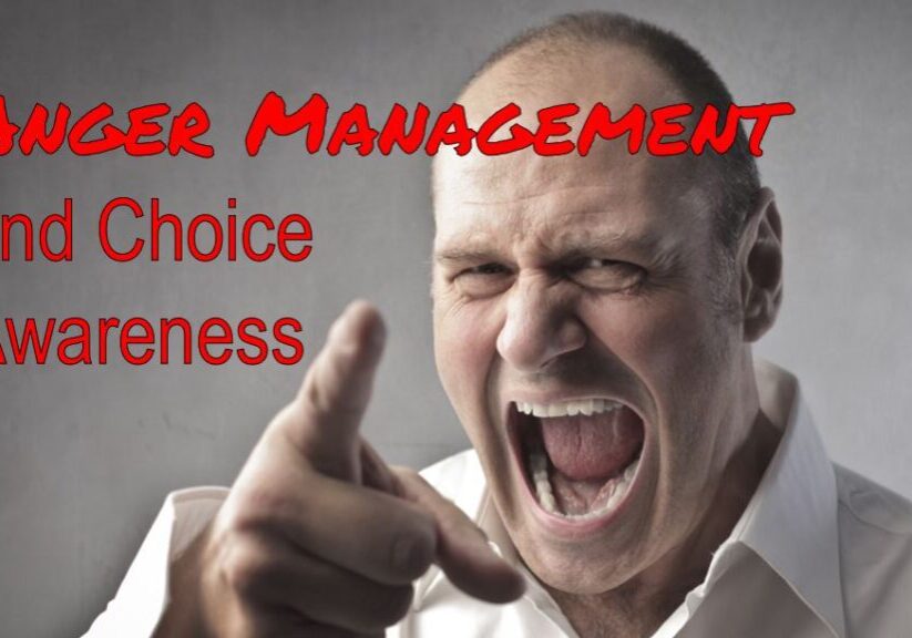 Man shouting with anger management text