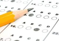 Pencil on multiple-choice answer sheet