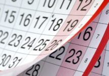 Close-up of calendar dates
