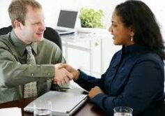 Business handshake at a meeting